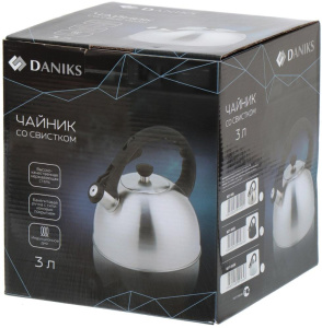 Чайник со свистком Daniks MSY-066, нерж., индукция, 3 л. (308666)