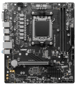 М/П SOC-AM5 MSI PRO A620M-E SocketAM5 AMD A620 2xDDR5 mATX AC`97 8ch(7.1) GbLAN RAID+VGA+HDMI