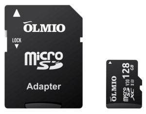 Карта micro-SD 128 GB Olmio Pro UHS-I U3 V30 с адаптером