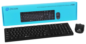 Клавиатура + мышь Oklick 210M черный USB беспроводная