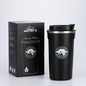 Термокружка МАСТЕР К "Coffee" 500 мл, сохраняет тепло 10ч, цв. черный (4615098)