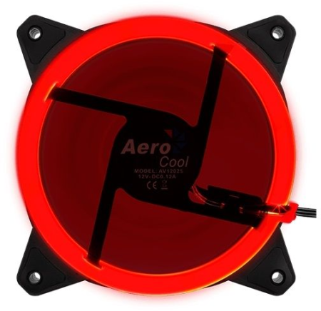 Кулер корпус 120x120x25 Aerocool Rev Red 120x120 3-pin 15dB 153gr LED Ret