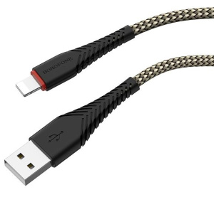 Кабель USB 2.0 A вилка - 8pin 1 м Borofone BX25 2.4A нейлон (Black)