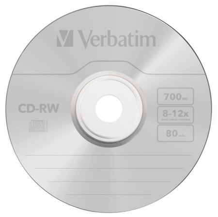 CD-RW VERBATIM 700Mb 12x Jewel case (43148) 1шт