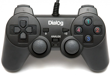 Геймпад DIALOG GP-A11 Action - вибрация, 12 кнопок, USB, черный