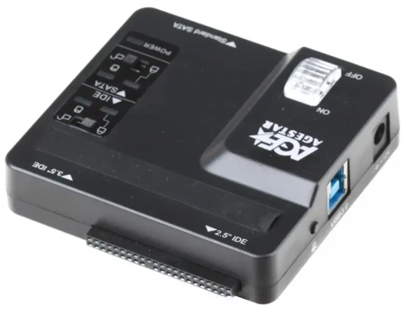 Док станция для HDD AgeStar 3FBCP SATA IDE пластик черный (*9)