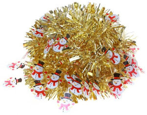 Мишура СНОУ БУМ (377-553) снеговики, 200х7см, золото