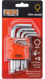 Набор ключей PRO STARTUL HEX 9 шт.1,5-10мм (PRO-89409)