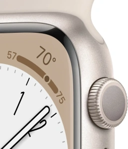 Смарт-часы Apple Watch 8 GPS Starlight Aluminum Case with Midnight Sport Band 45mm сияющая звезда