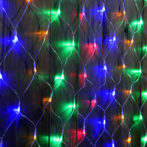 Электрогирлянда уличная LUAZON LIGHTING "Сеть" 2х3м, УМС, прозрачная нить, 348 LED, свечение мульти, 220 В (2361695)