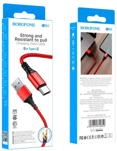 Кабель USB 2.0 A вилка - Type C 1 м Borofone BX54 (Red)