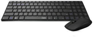 Клавиатура + мышь Rapoo 9300M черный USB беспроводная Multimedia