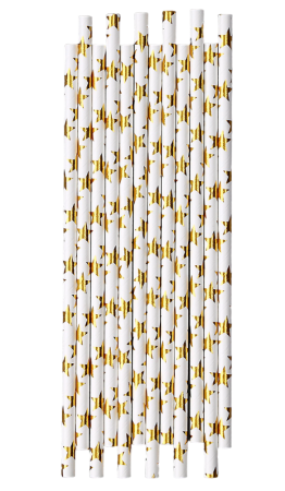 Трубочки для коктейля «Золотые звёзды», набор 12 шт.(9686272)