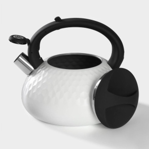 Чайник со свистком Magistro Glow, нерж., индукция, белый, 3 л.(6534630)