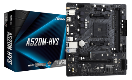 М/П SOC-AM4 Asrock A520M-HVS 2xDDR4 mATX AC`97 8ch(7.1) GbLAN RAID+VGA+HDMI