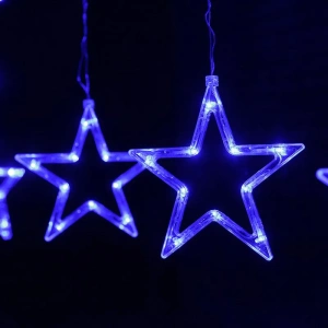 Электрогирлянда BIKSON "Дождь, звезды" LED син., 6 круп. 18 см, 6 мелк. 9 см звезд.+ коннектор (O0415-16)