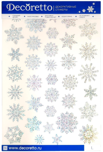 Наклейки декоративные Декоретто NK 4005  Сверкающие снежинки