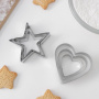 Форма для выпечки (набор) Доляна «Сердце, звёздочка» для печенья, 6 шт., хром (2599228)