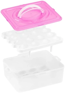 Контейнер для хранения яиц PERFECTO LINEA, 32 ячейки, розовый (34-028231)