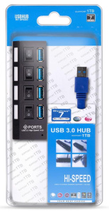 Коммутатор USB3.0 SMARTBUY SBHA-7304-B черный
