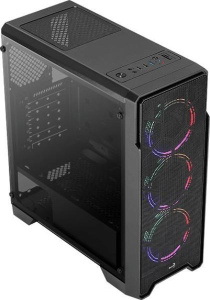 Корпус Aerocool Ore Saturn FRGB-G-BK-v1 черный без БП ATX 3x120mm 2xUSB2.0 1xUSB3.0 audio bott PSU ORE FRGB-G-BK-V1