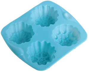 Форма для выпечки силикон Доляна «Цветы»,14х16 см, 4 ячейки (114006)