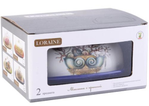 Масленка LORAINE, доломит, белый/синий (30815)