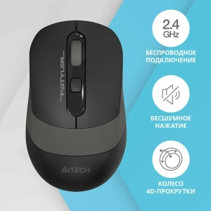 Мышь A4 Fstyler FG10S черный/серый оптическая (2000dpi) беспроводная USB