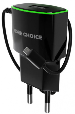 СЗУ More choice 1USB 1.0A microUSB NC40m (Black Green)