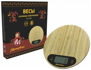 Весы кухонные электронные МАТРЁНА МА-038 бамбук (007161)