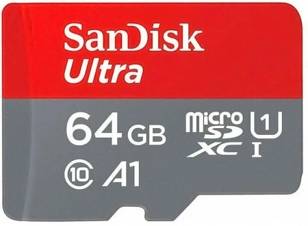 Карта micro-SD 64 GB Sandisk SDSQUB3-064G-GN6MA) U3 + адаптер