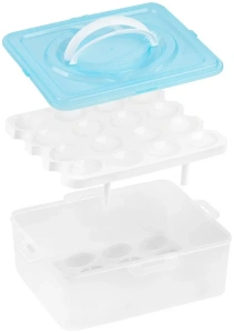 Контейнер для хранения яиц PERFECTO LINEA, 32 ячейки, голубой (34-028232)