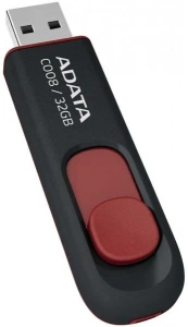 Карта USB2.0 32 GB A-DATA AC008-32G-RKD USB2.0 красный/черный