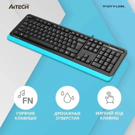 Клавиатура A4Tech  Fstyler FKS10 черный/синий