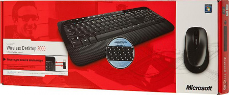 Клавиатура + Мышь Microsoft 2000 черный Wireless Desktop USB (M7J-00012)