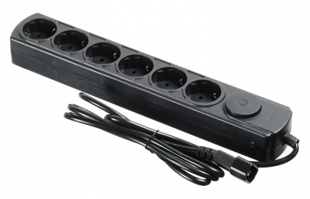 Фильтр сетевой Ippon BK112 (6 oultet power strip 1.8 meters) вилка UPS черный