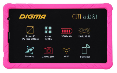Планшет 8" Digma CITI Kids 818 розовый
