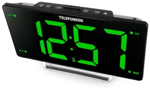 Радиочасы TELEFUNKEN TF-1711U черный с зеленым