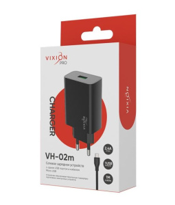 СЗУ Vixion VH-02m 2.4A Smart IC + кабель microUSB PRO