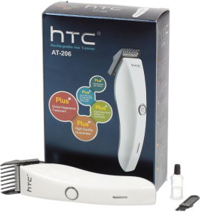 Машинка для стрижки HTC AT-206 белая (сеть/акб)