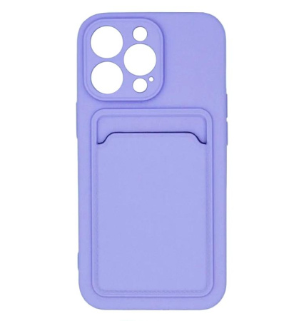 Бампер Apple iPhone 13 Pro ZIBELINO Silicone Card Holder сиреневый защита камеры