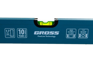 Уровень GROSS 1200 мм, 3 глазка, усиленный, алюминиевый (33632)