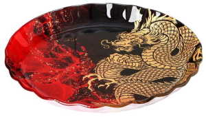 Блюдо стеклянное сервировочное Доляна «Огненный дракон» (9500130)