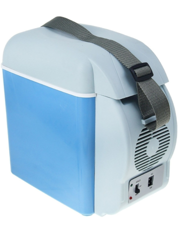 Холодильник-портативный  7.5 л, 12 В, с функцией подогрева, серый/голубой (139196)