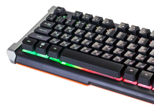 Клавиатура Oklick 717G черный/серый USB Multimedia LED