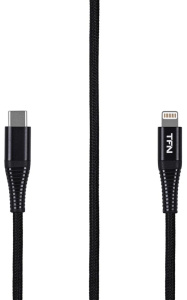 Кабель USB 3.0 Type C - 8pin 1 м TFN TFN-CMFLIGC1MNLBK нейлон MFI черный